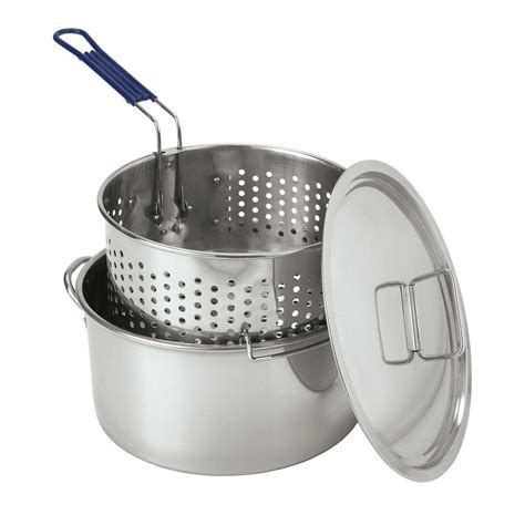 Bayou Classic 14 Quart Stainless Steel Deep Fryer Stovetop Cooking Pot