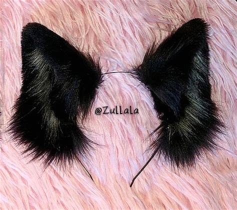 Black Wolf Ears Wolf Ears Realistic Wolf Ears Etsy