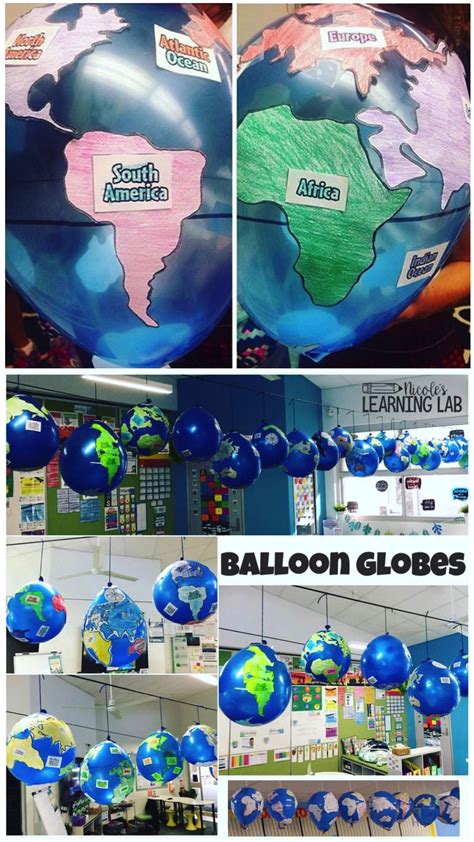 Geography Balloon Globes World Maps Geography Activities