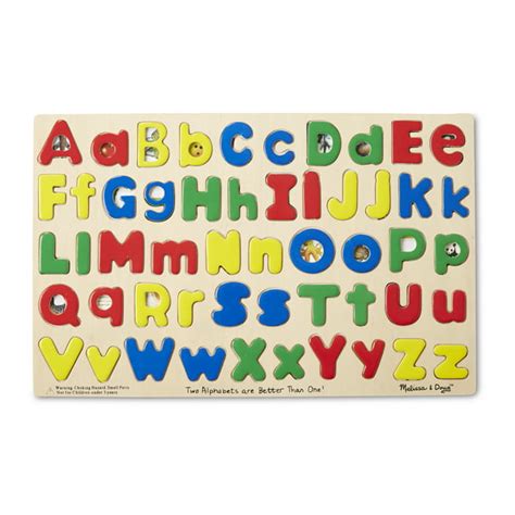 Melissa And Doug Upper And Lower Case Alphabet Letters Wooden Puzzle 52pc