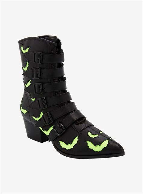 Strange Cvlt Glow In The Dark Bat Coven Booties Hot Topic Lace