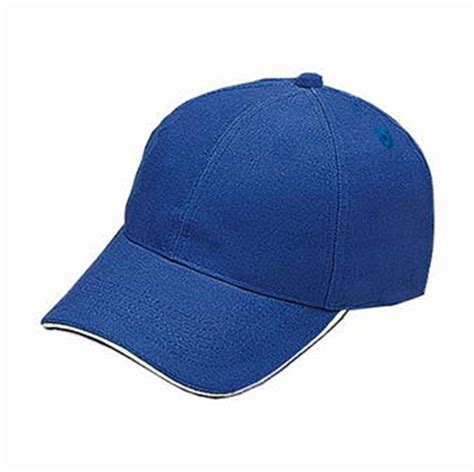 Heavy Brushed Cotton Cap With Sandwich Peak 8308 Royal White King