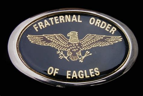 Nice Vintage 1980s Fraternal Order Of Eagles Belt Buckle Foe Solid