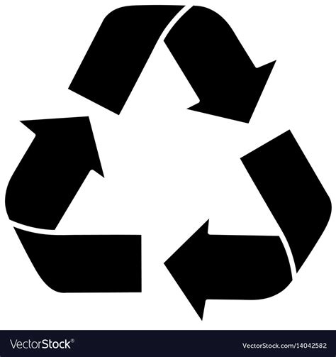Black Silhouette Recycling Symbol With Arrows Vector Image