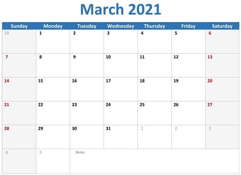 Holiday List March 2021 Free Printable Calendar Monthly