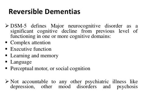 Reversible dementia and delirium