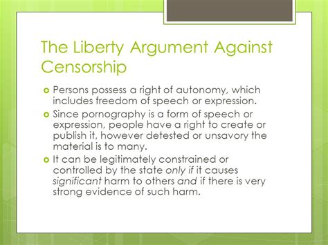 pornography and censorship the liberty argument pornography a working definition sexually