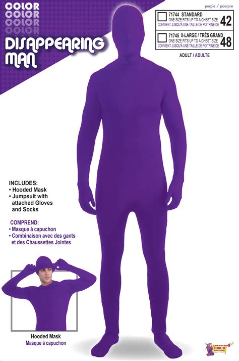 C863 Disappearing Man Second Skin Full Body Suit Zentai Bucks Halloween