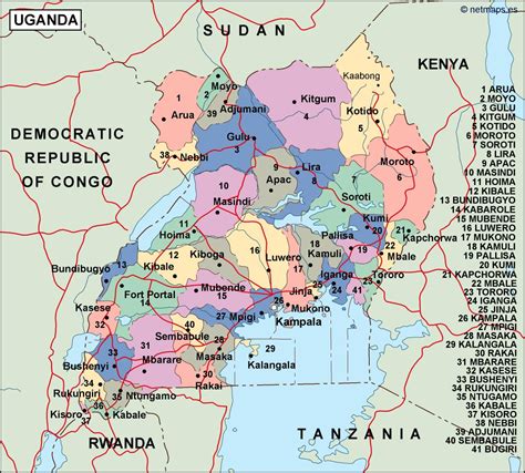 Map Of Africa Showing Uganda Large Detailed Political And
