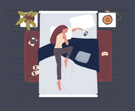Woman Laying In Bed Top View Illustrations Royalty Free Vector
