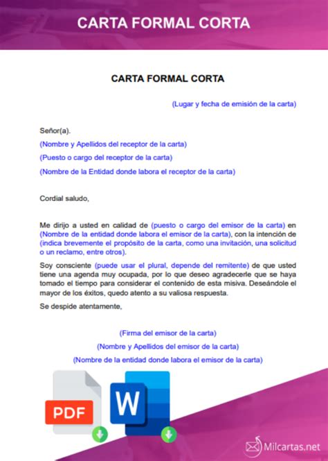 Modelo De Carta Simple Formato De Carta Formal Ejemplo De Carta Cloud
