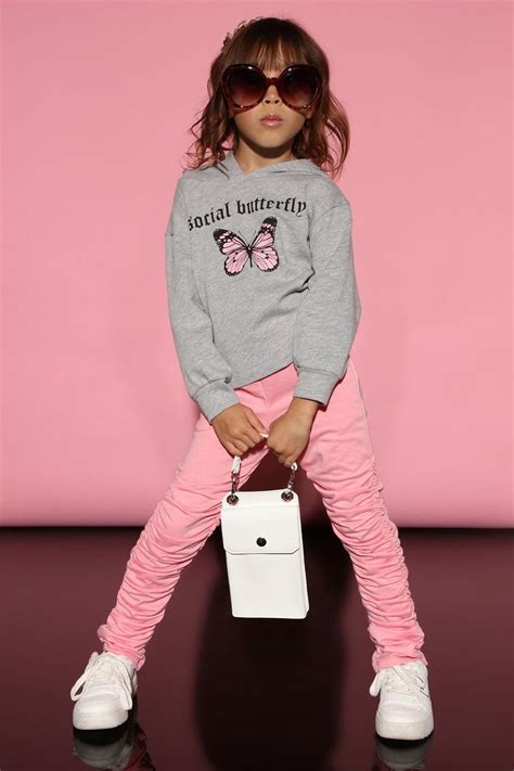 Mini Chase The Bag Stacked Pant Hot Pink Fashion Cute Kids Fashion