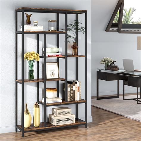 Buy Tribesigns Tall Bookshelf Bookcase 6 Tier Staggered Bookcase