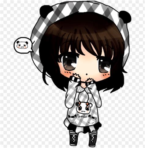 Free Download Hd Png Anime Girl With Panda Hoodie Download Panda Girl