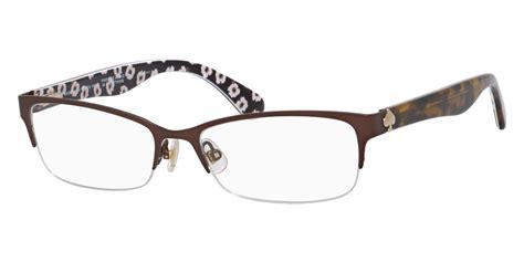Kate Spade Semi Rimless Rectangular Matte Brown Eyeglasses