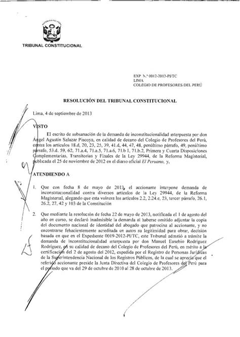 Tribunal Declara Improcedente Accion De Salazar Piscoya