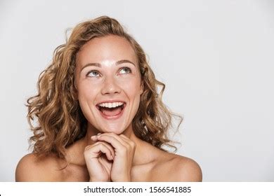 Image Happy Halfnaked Woman Laughing Looking Shutterstock