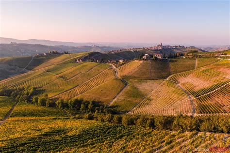 Aerial View Over Le Langhe Vineyards Piedmont Italy Royalty Free