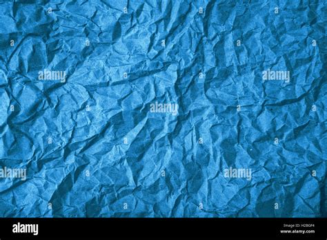 Rough Blue Crumpled Paper Texture As Background For Graphic Design