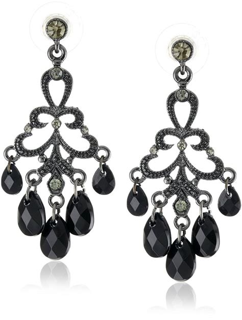 Jet And Black Crystal Chandelier Earrings Cw Qlmabf Crystal