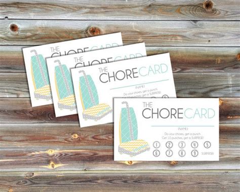 Instant Download Printable Chore Punch Cards By Dearkatehandmade 300