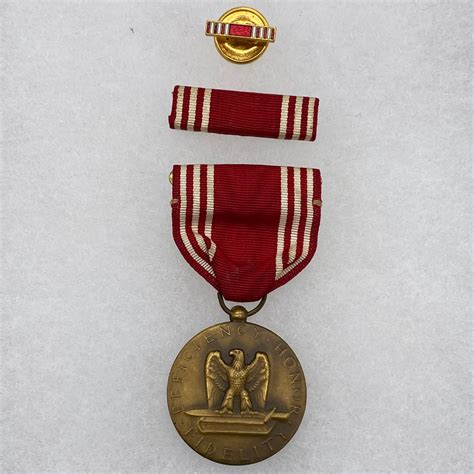 Ww2 Us Army Good Conduct Medal With Ribbon Bar And Lapel Pin Fitzkee