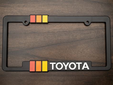 Vintage Toyota Retro Style License Plate Frame Trd Offroad Tac Etsy