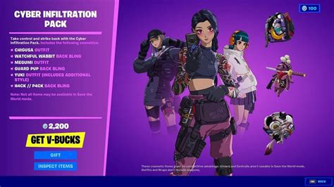 Fortnite Cyber Infiltration Pack Price New Anime Outfits Back Blings