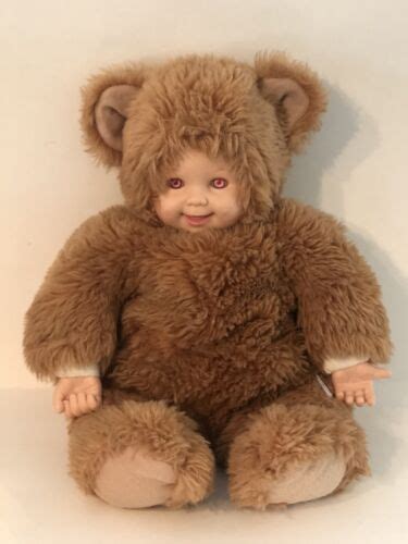 Anne Geddes Baby Teddy Bear Doll 15 Plush Stuffed Bear Vintage Brown