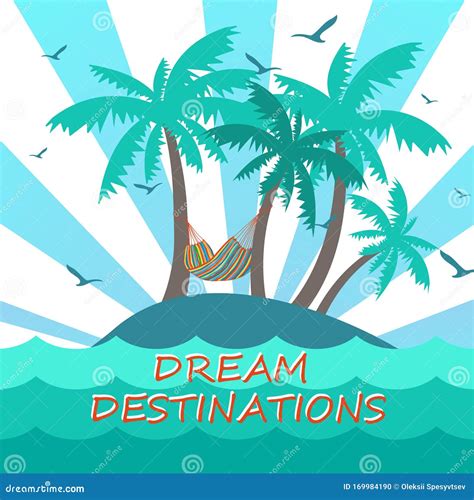 Dream Destinations Hand Drawn Vector Banner Travel Stock Vector