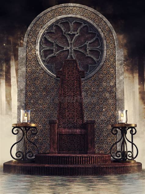 Fantasy Throne Room With Ornaments Stock Illustration Illustration Of