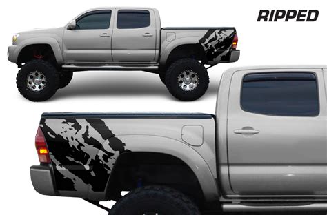 Toyota Tacoma 2005 2015 Custom Quarter Side Decal Truck Wrap Ripped