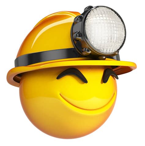 Funny Illustration Of Builder In Helmet Cartoon Character Stock Photos