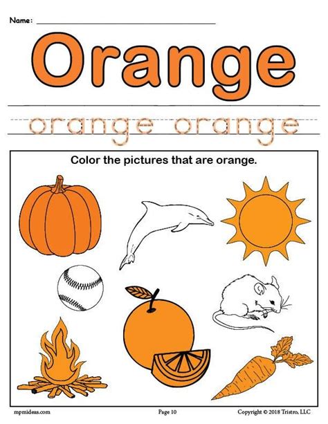 Color Orange Worksheet In 2021 Orange Color Preschool Colors Orange