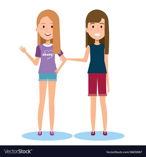 Two Best Friends Holding Hands Animated