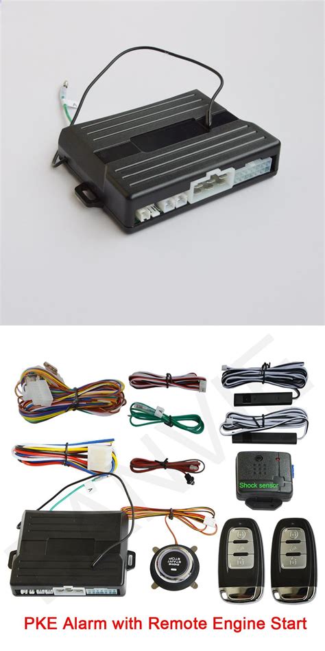 Universal Pke Car Alarm System With Engine Start Stop Push Button And