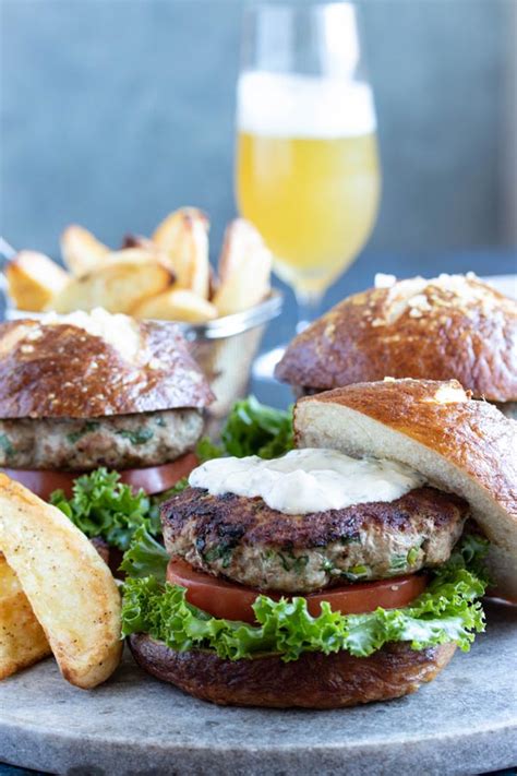 Cilantro Turkey Burgers With Creamy Cilantro Lime Sauce