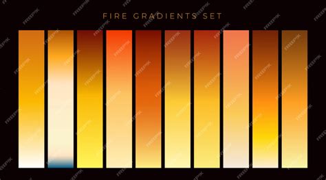 Premium Vector Collection Of Fire Gradient Swatches