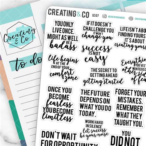 Inspirational Quote Planner Stickers For A Variety Of Etsy Planner