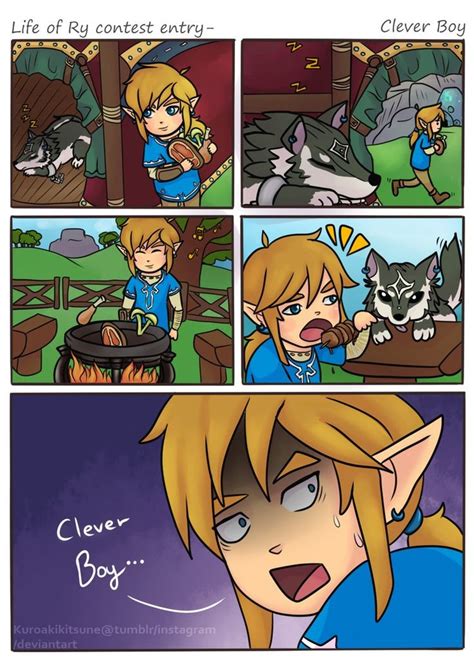 Link And Wolf Link And Food Legend Of Zelda Breath Of The Wild