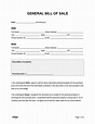 Printable General Bill Of Sale Template Word - ProjectOpenLetter.com