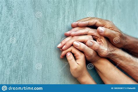 Hands Of Four Generations Close Up Stock Image Image Of Close