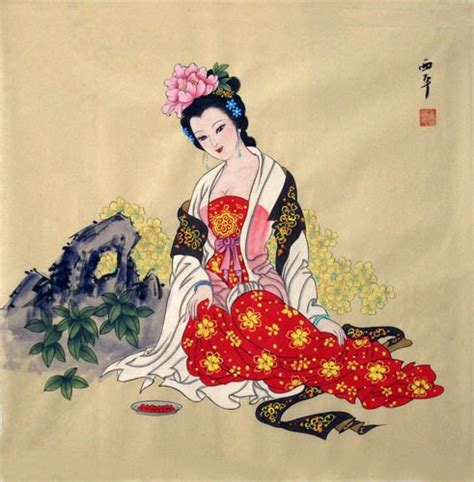 Chinese Beautiful Ladies Painting Traditional Chinese Painting Of