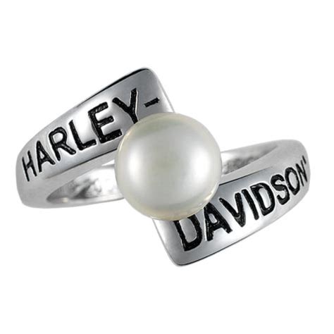 Harley Davidson Silver Crossroads Birthstone Ring June Freshwater