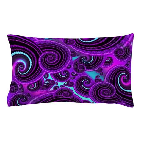 Funky Purple Swirl Fractal Art Pattern Pillow Case By Hippytshop