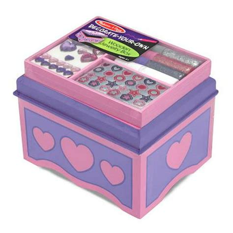 Melissa And Doug Decorate Your Own Wooden Jewelry Box With Sparkling Gems