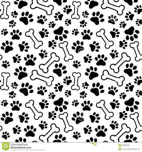 🔥 Free Download Seamless Background Pet Paw Print Bone Vector Bones