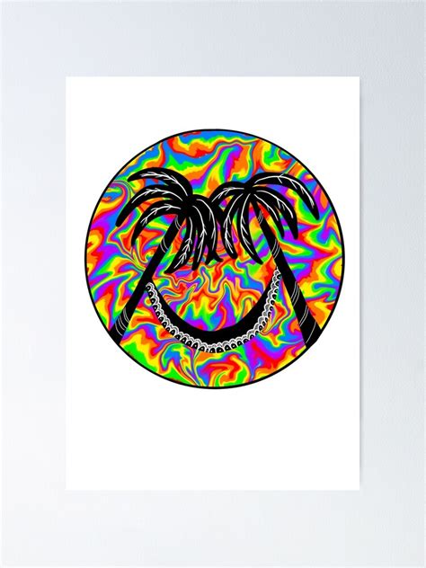 Trippy Drippy Palm Trees Poster By Smellbellart3 Redbubble