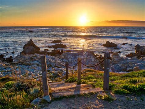Sunset Monterey Bay California Stock Image Image Of Water Monterey