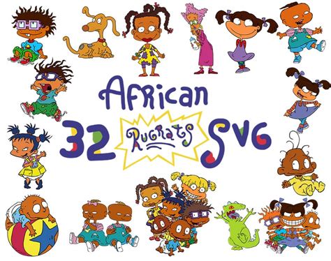 32 African American Rugrats Svg African Rugrats Clipart Etsy
